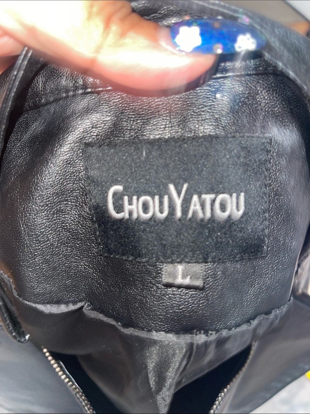 chouyatou Women's Black Leather Moto Jacket - Picture 8 of 10